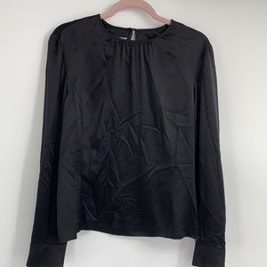 Talbots 100% Silk black blouse